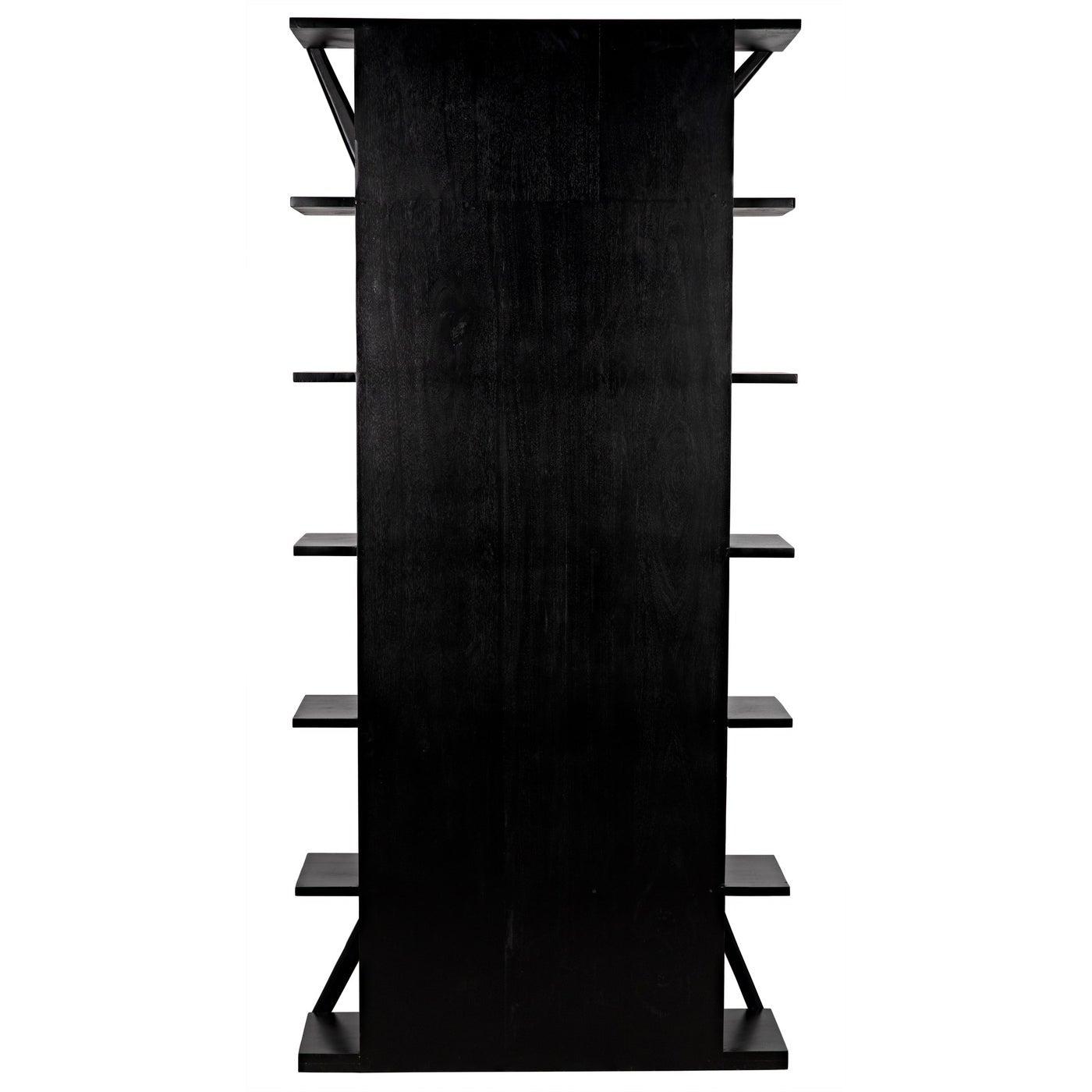 Noir Vetra Bookcase, Hand Rubbed Black-Noir Furniture-Blue Hand Home