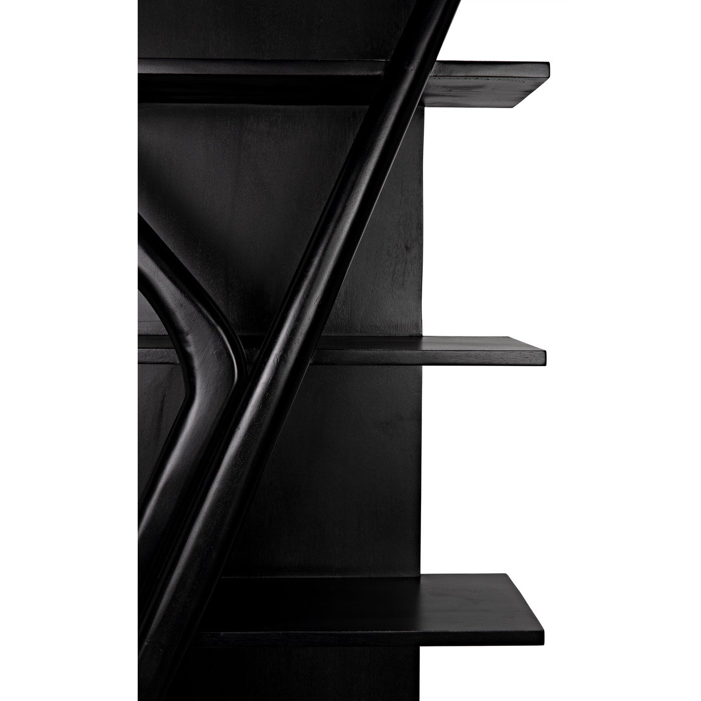 Noir Vetra Bookcase, Hand Rubbed Black-Noir Furniture-Blue Hand Home