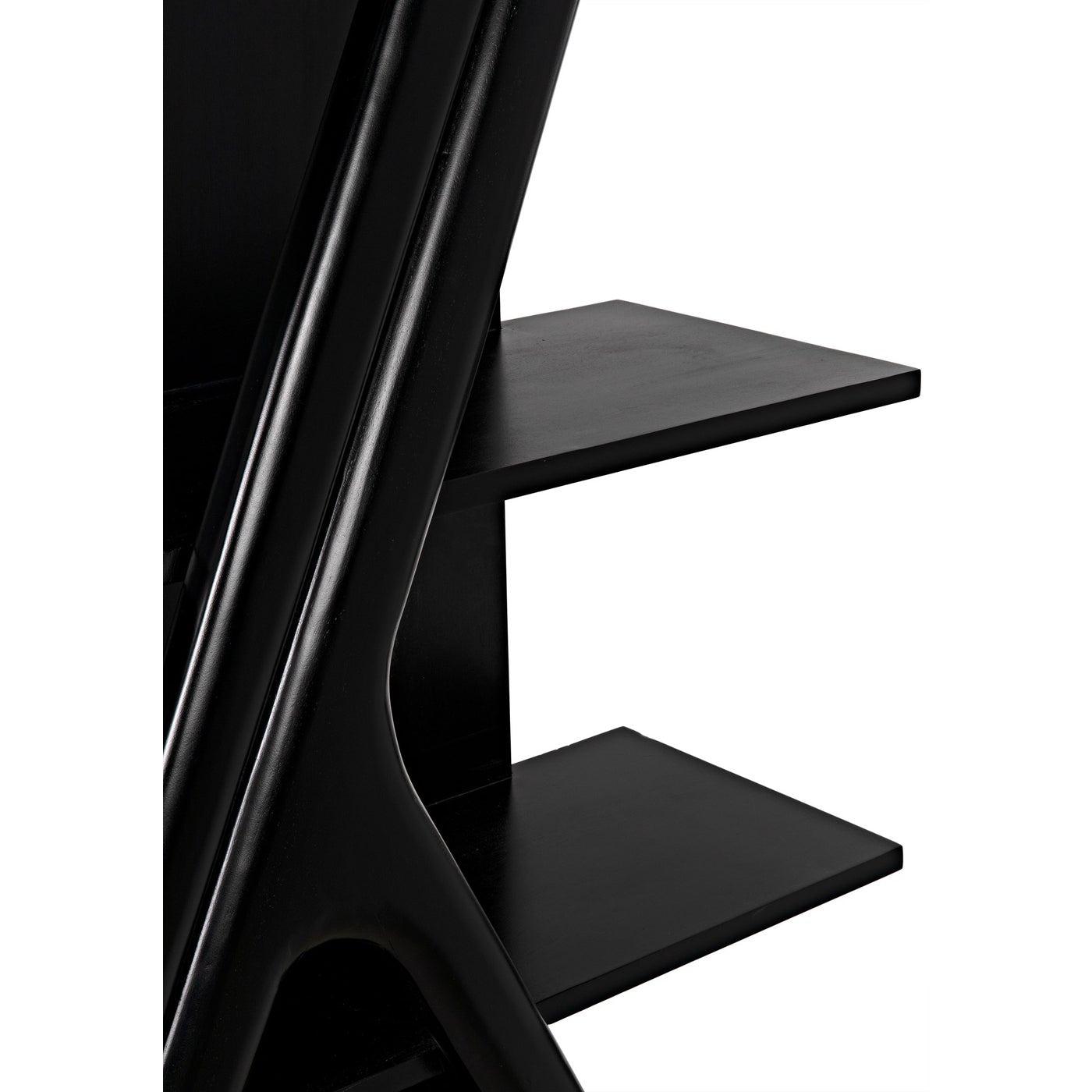 Noir Vetra Bookcase, Hand Rubbed Black-Noir Furniture-Blue Hand Home