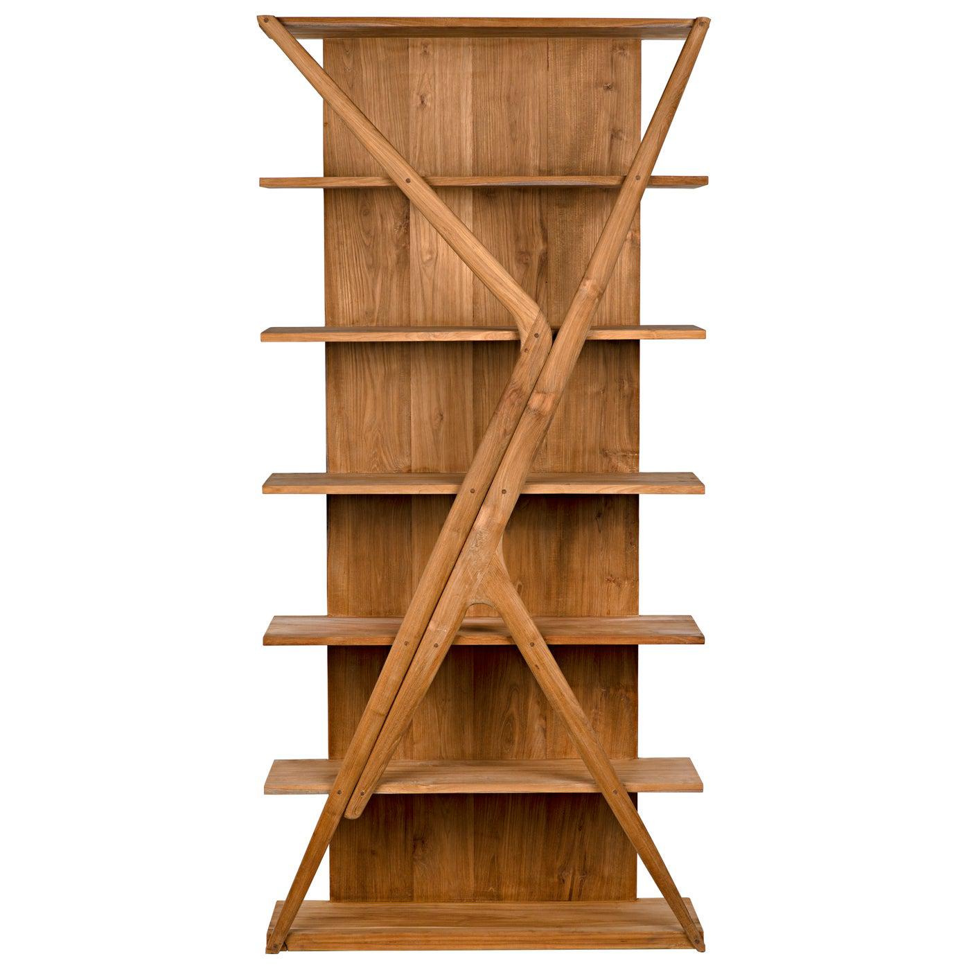 Noir Vetra Bookcase, Teak-Noir Furniture-Blue Hand Home