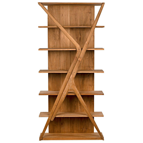 Noir Vetra Bookcase, Teak-Noir Furniture-Blue Hand Home