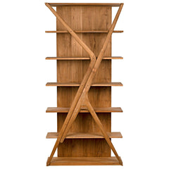 Noir Vetra Bookcase, Teak-Noir Furniture-Blue Hand Home