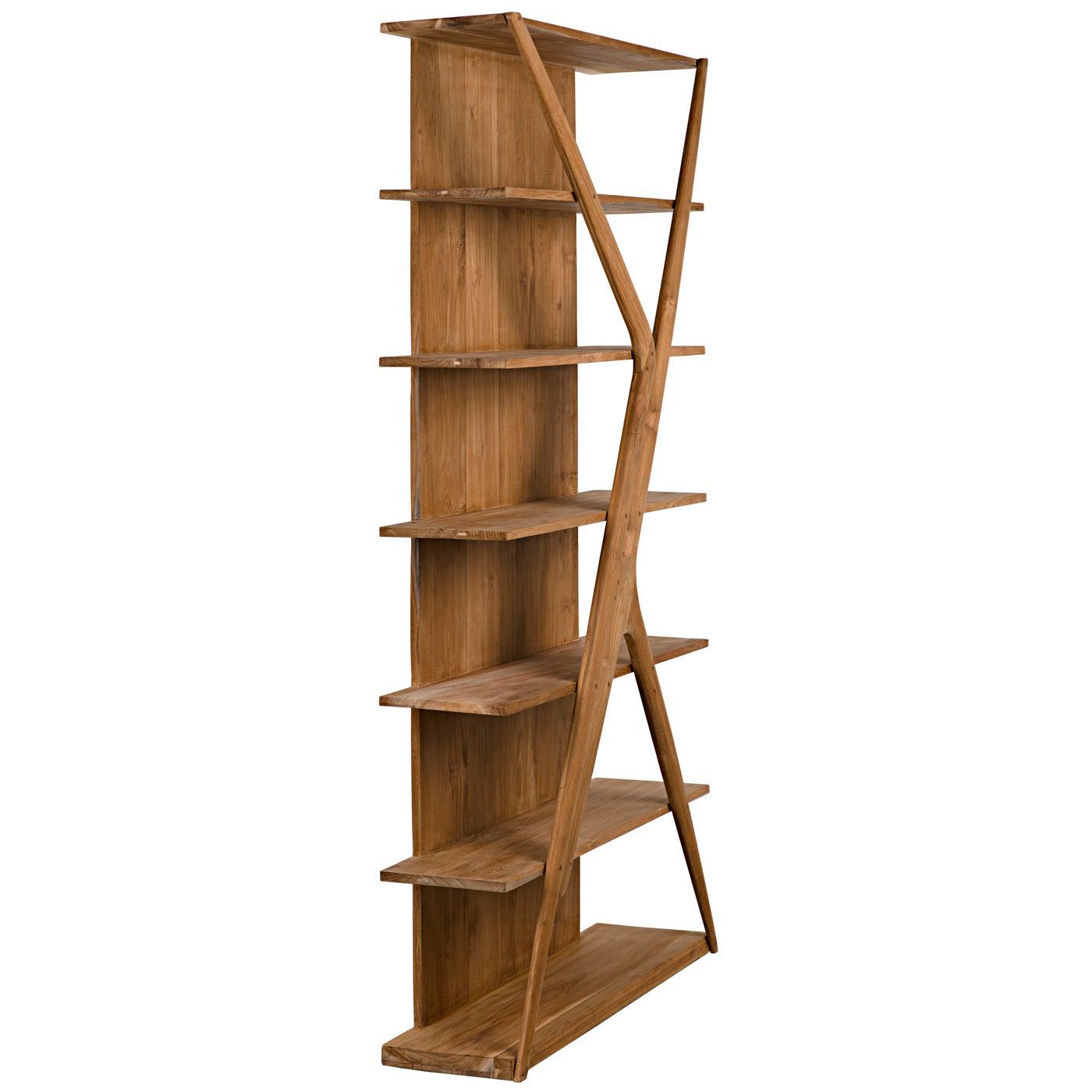 Noir Vetra Bookcase, Teak-Noir Furniture-Blue Hand Home