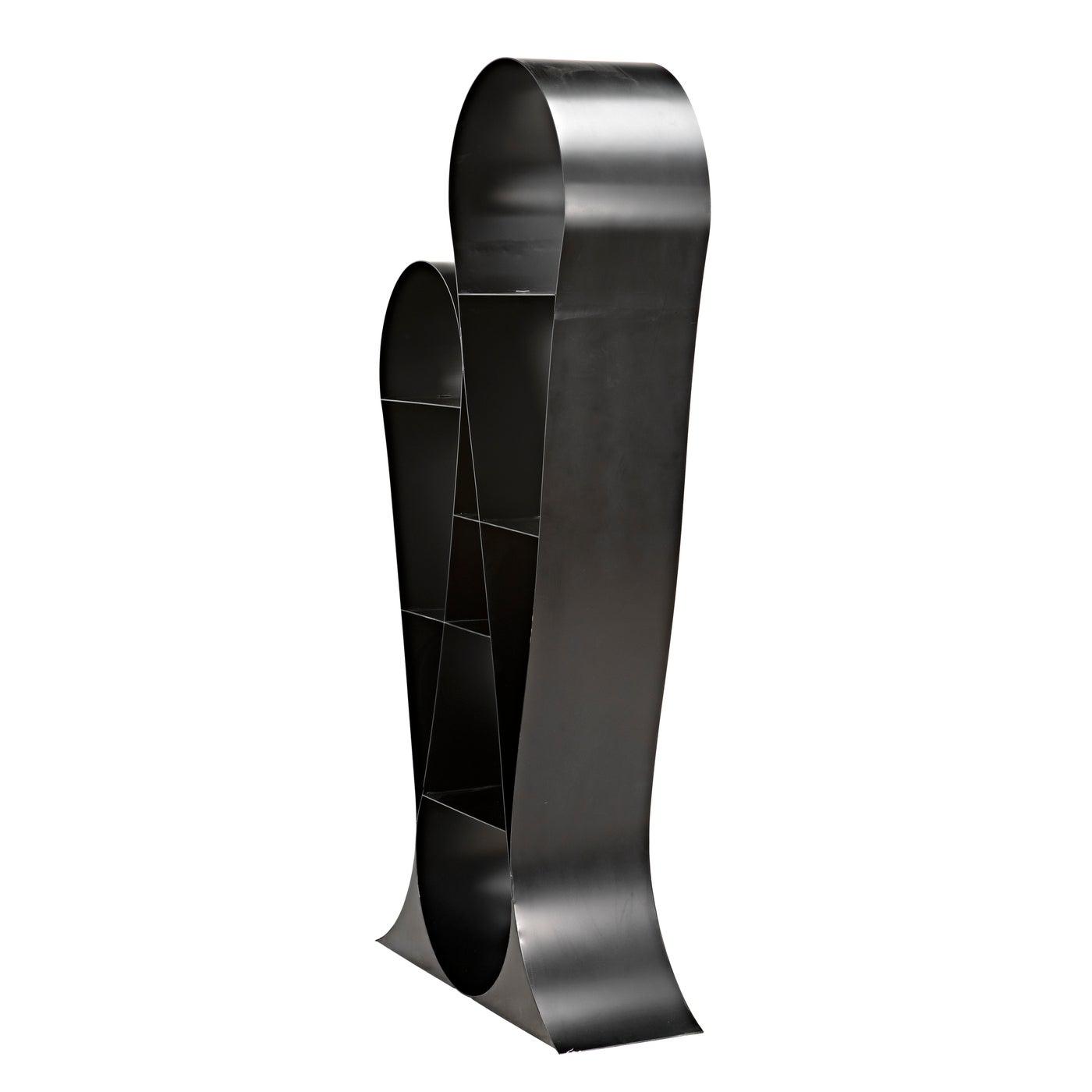 Noir Zaha Bookcase, Black Metal-Noir Furniture-Blue Hand Home