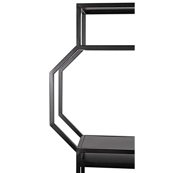 Noir Downtown B Bookcase, Black Metal-Noir Furniture-Blue Hand Home