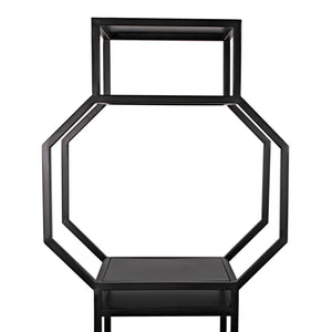 Noir Downtown B Bookcase, Black Metal-Noir Furniture-Blue Hand Home