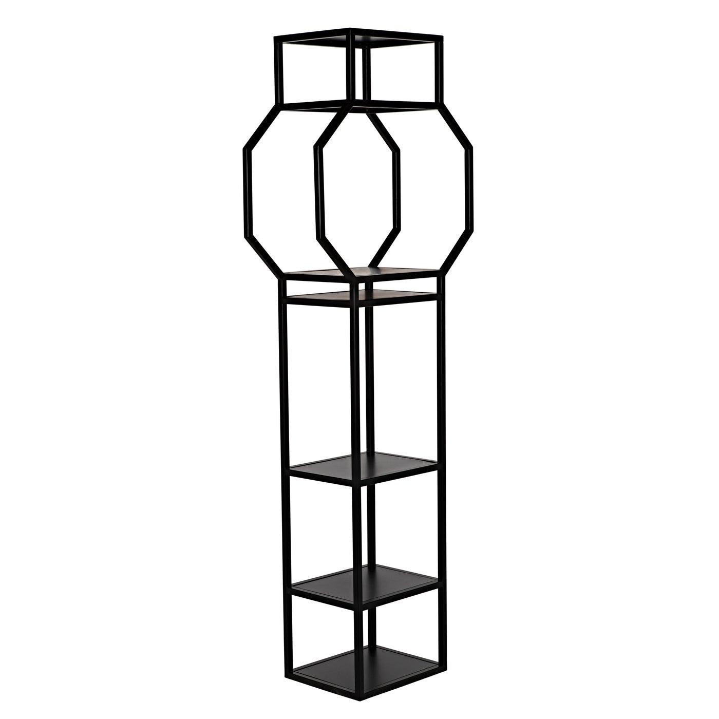 Noir Downtown B Bookcase, Black Metal-Noir Furniture-Blue Hand Home