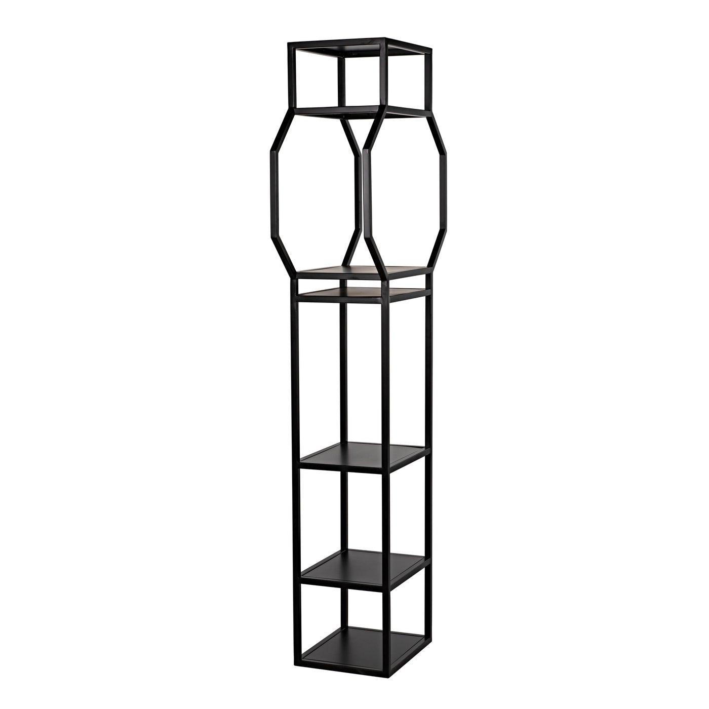Noir Downtown B Bookcase, Black Metal-Noir Furniture-Blue Hand Home
