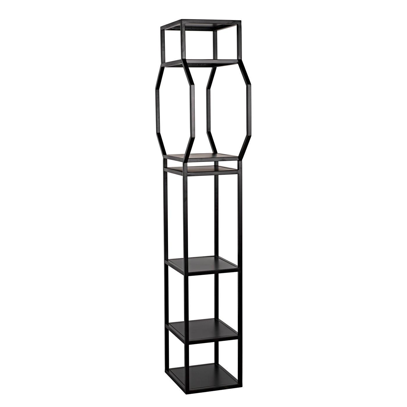 Noir Downtown B Bookcase, Black Metal-Noir Furniture-Blue Hand Home