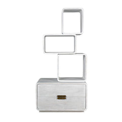 Noir Belini Bookcase, White Wash-Noir Furniture-Blue Hand Home