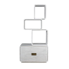 Noir Belini Bookcase, White Wash-Noir Furniture-Blue Hand Home