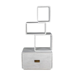 Noir Belini Bookcase, White Wash-Noir Furniture-Blue Hand Home