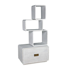 Noir Belini Bookcase, White Wash-Noir Furniture-Blue Hand Home