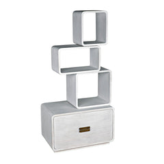 Noir Belini Bookcase, White Wash-Noir Furniture-Blue Hand Home