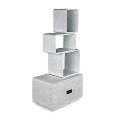 Noir Belini Bookcase, White Wash-Noir Furniture-Blue Hand Home