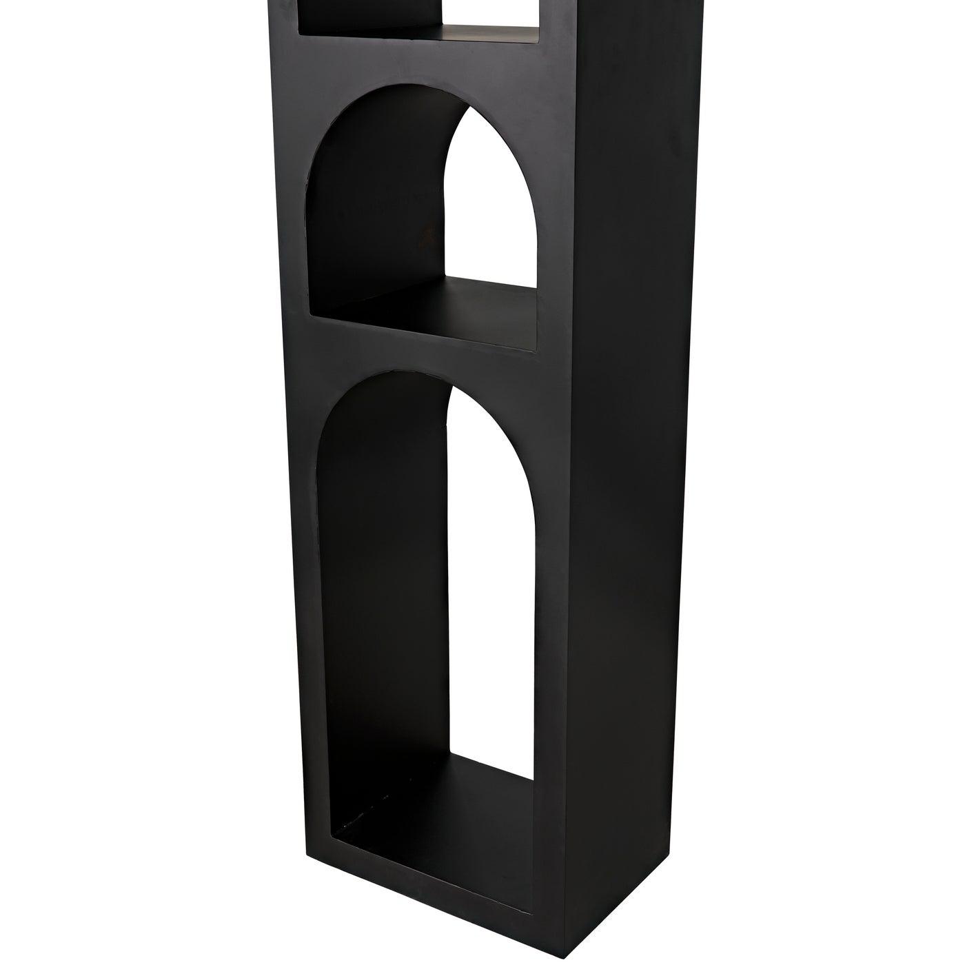 Noir Aqueduct Bookcase, B, Black Metal-Noir Furniture-Blue Hand Home
