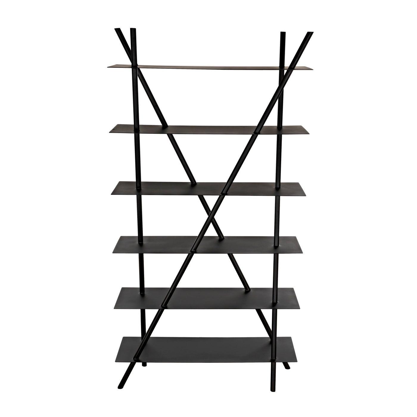 Noir Siddhartha Bookcase, Black Metal-Noir Furniture-Blue Hand Home