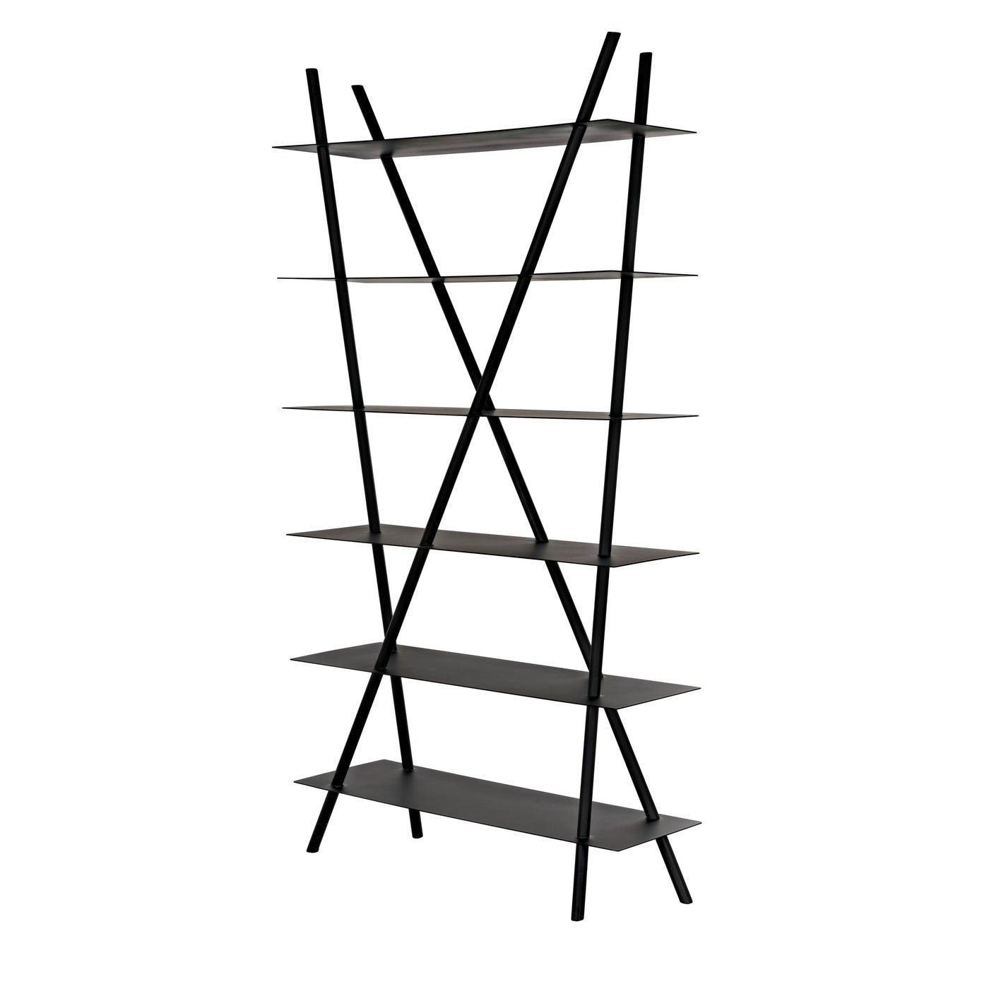 Noir Siddhartha Bookcase, Black Metal-Noir Furniture-Blue Hand Home