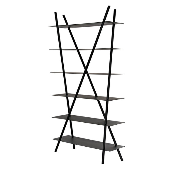 Noir Siddhartha Bookcase, Black Metal-Noir Furniture-Blue Hand Home