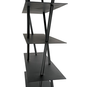 Noir Siddhartha Bookcase, Black Metal-Noir Furniture-Blue Hand Home