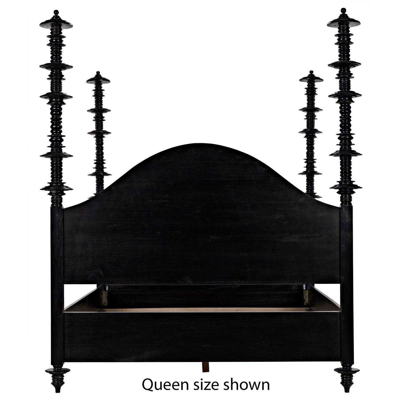 Ferret Bed, Eastern King, Hand Rubbed Black-Noir Furniture-Blue Hand Home