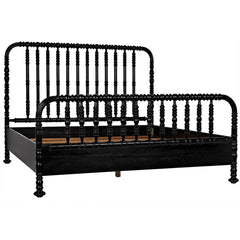 Noir Bachelor Bed, Hand Rubbed Black-Noir Furniture-Blue Hand Home