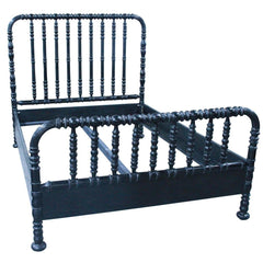 Noir Bachelor Bed, Hand Rubbed Black-Noir Furniture-Blue Hand Home