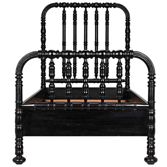 Bachelor Bed, Twin, Hand Rubbed Black
