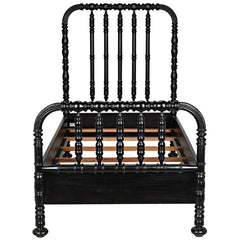 Noir Bachelor Bed, Hand Rubbed Black-Noir Furniture-Blue Hand Home