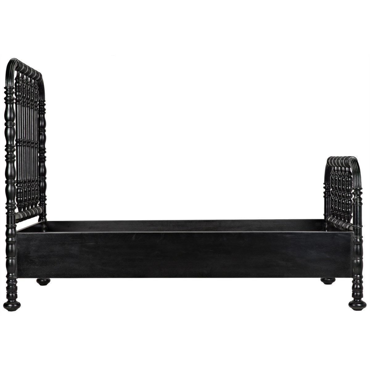 Noir Bachelor Bed, Hand Rubbed Black-Noir Furniture-Blue Hand Home