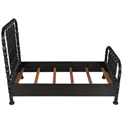 Noir Bachelor Bed, Hand Rubbed Black-Noir Furniture-Blue Hand Home