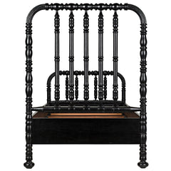 Noir Bachelor Bed, Hand Rubbed Black-Noir Furniture-Blue Hand Home