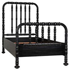 Noir Bachelor Bed, Hand Rubbed Black-Noir Furniture-Blue Hand Home