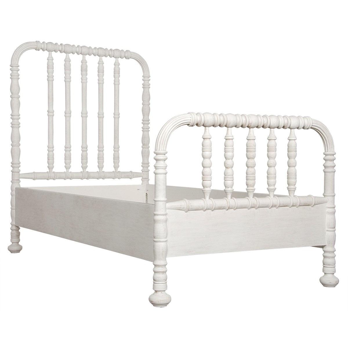 Noir Furniture Bachelor Bed, Queen, White Wash-Noir Furniture-Blue Hand Home