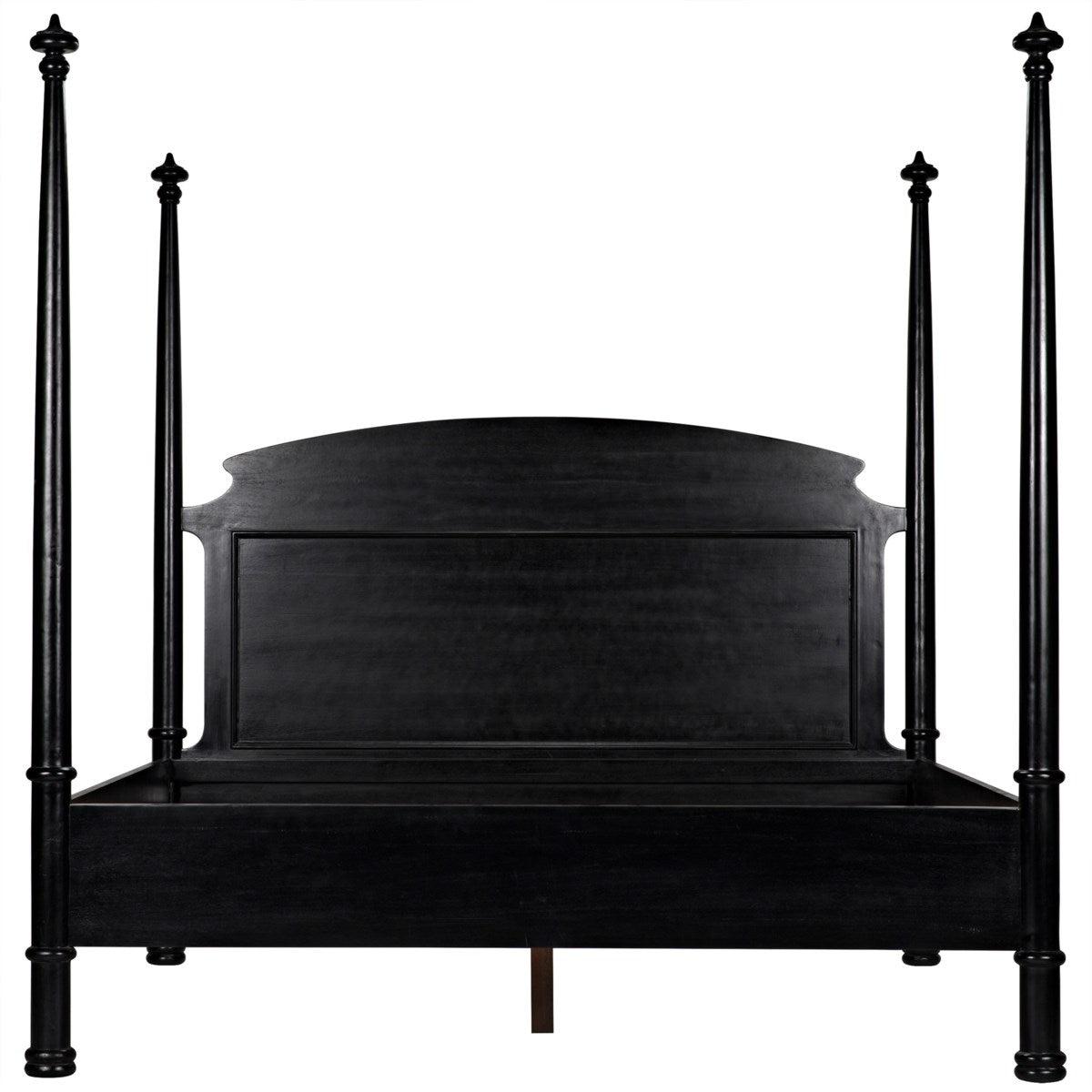 Noir Furniture New Douglas Bed, Eastern King, Hand Rubbed Black-Noir Furniture-Blue Hand Home