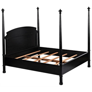 Noir Furniture New Douglas Bed, Eastern King, Hand Rubbed Black-Noir Furniture-Blue Hand Home