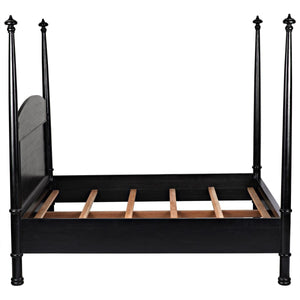 Noir Furniture New Douglas Bed, Eastern King, Hand Rubbed Black-Noir Furniture-Blue Hand Home