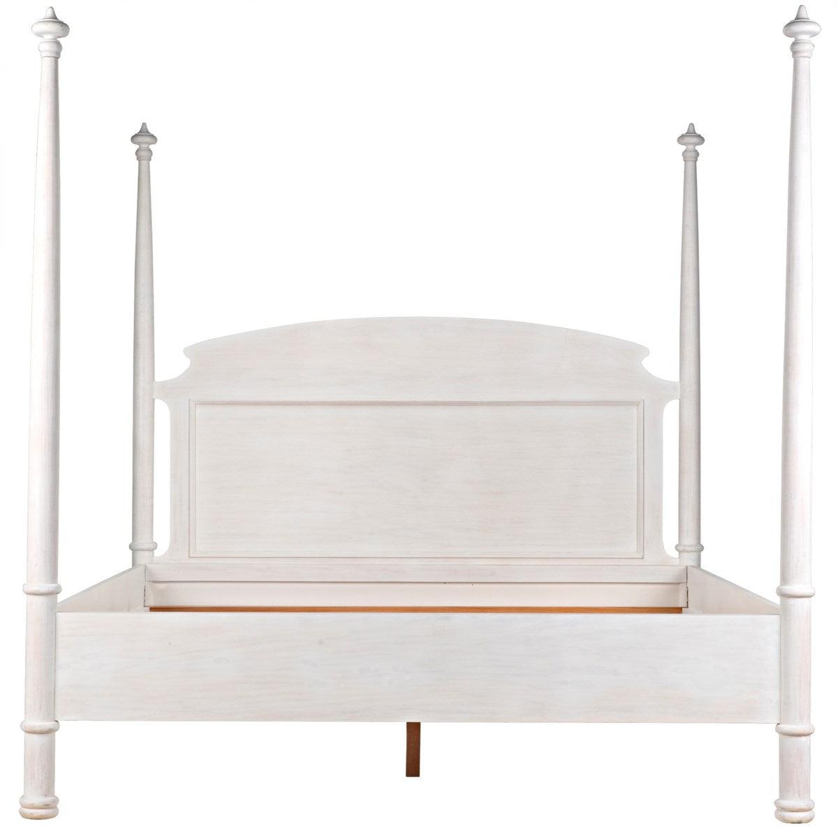 Noir Furniture New Douglas Bed, Eastern King, White Washed-Noir Furniture-Blue Hand Home