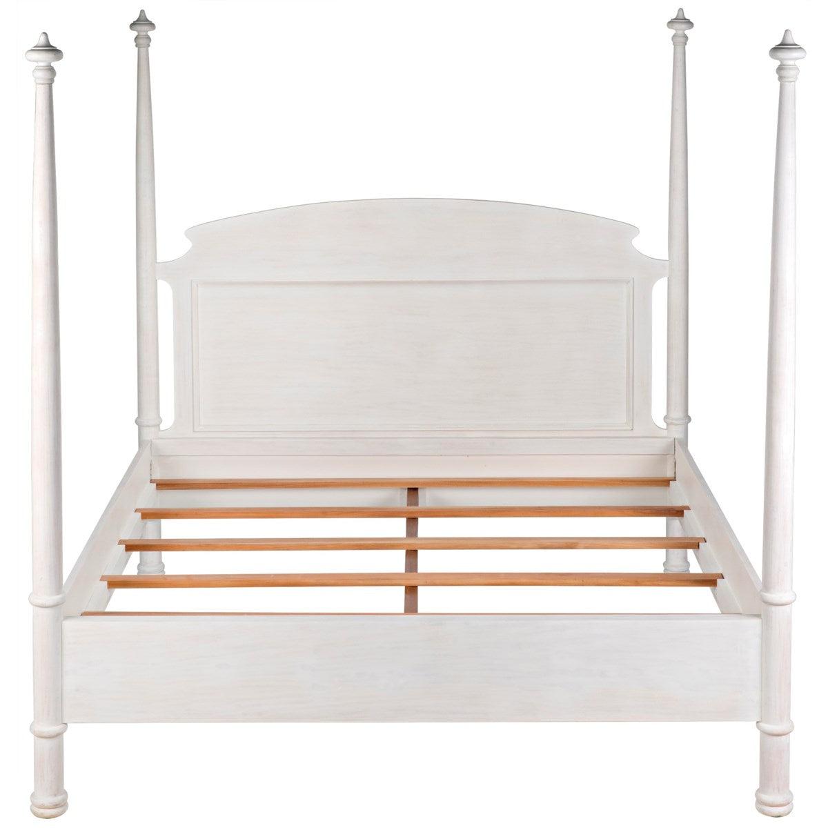 Noir Furniture New Douglas Bed, Eastern King, White Washed-Noir Furniture-Blue Hand Home