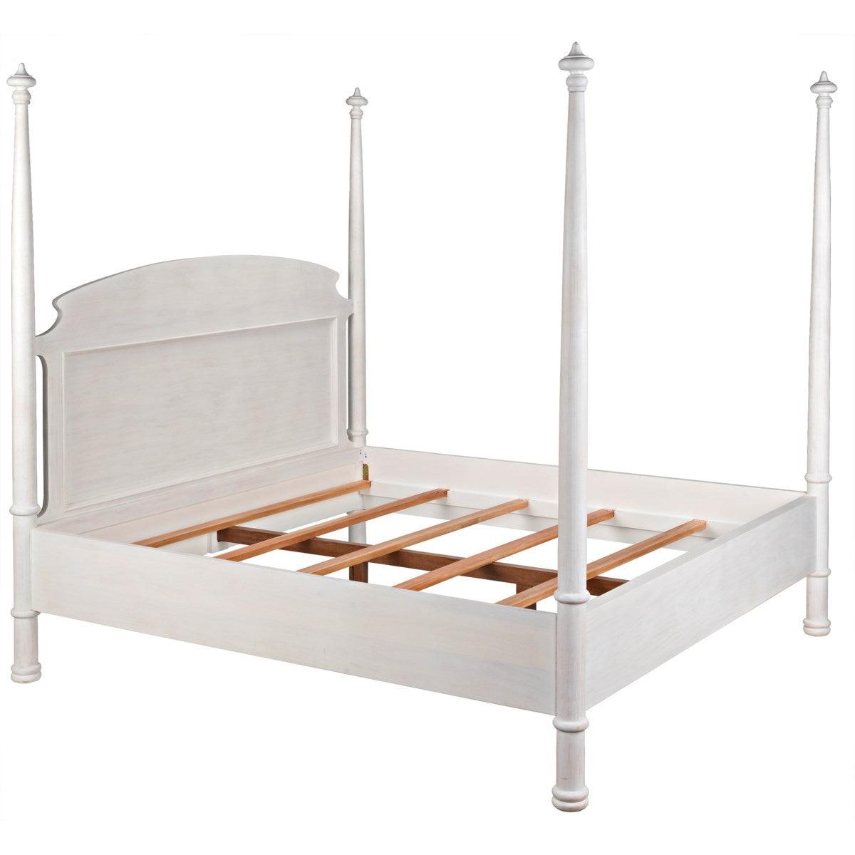 Noir Furniture New Douglas Bed, Eastern King, White Washed-Noir Furniture-Blue Hand Home