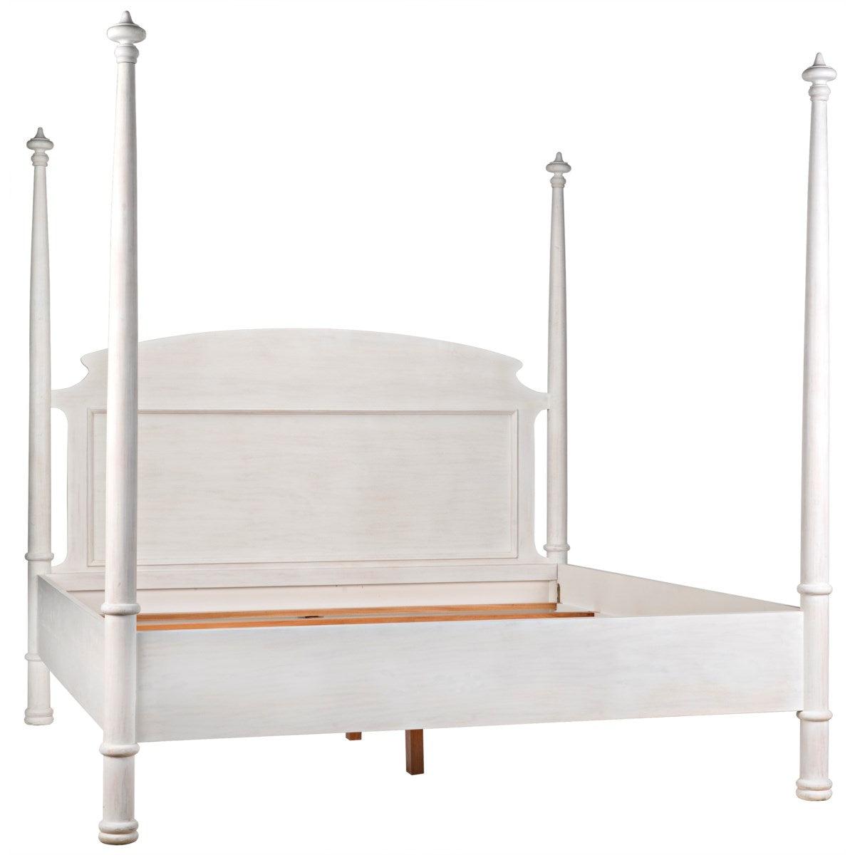 Noir Furniture New Douglas Bed, Eastern King, White Washed-Noir Furniture-Blue Hand Home