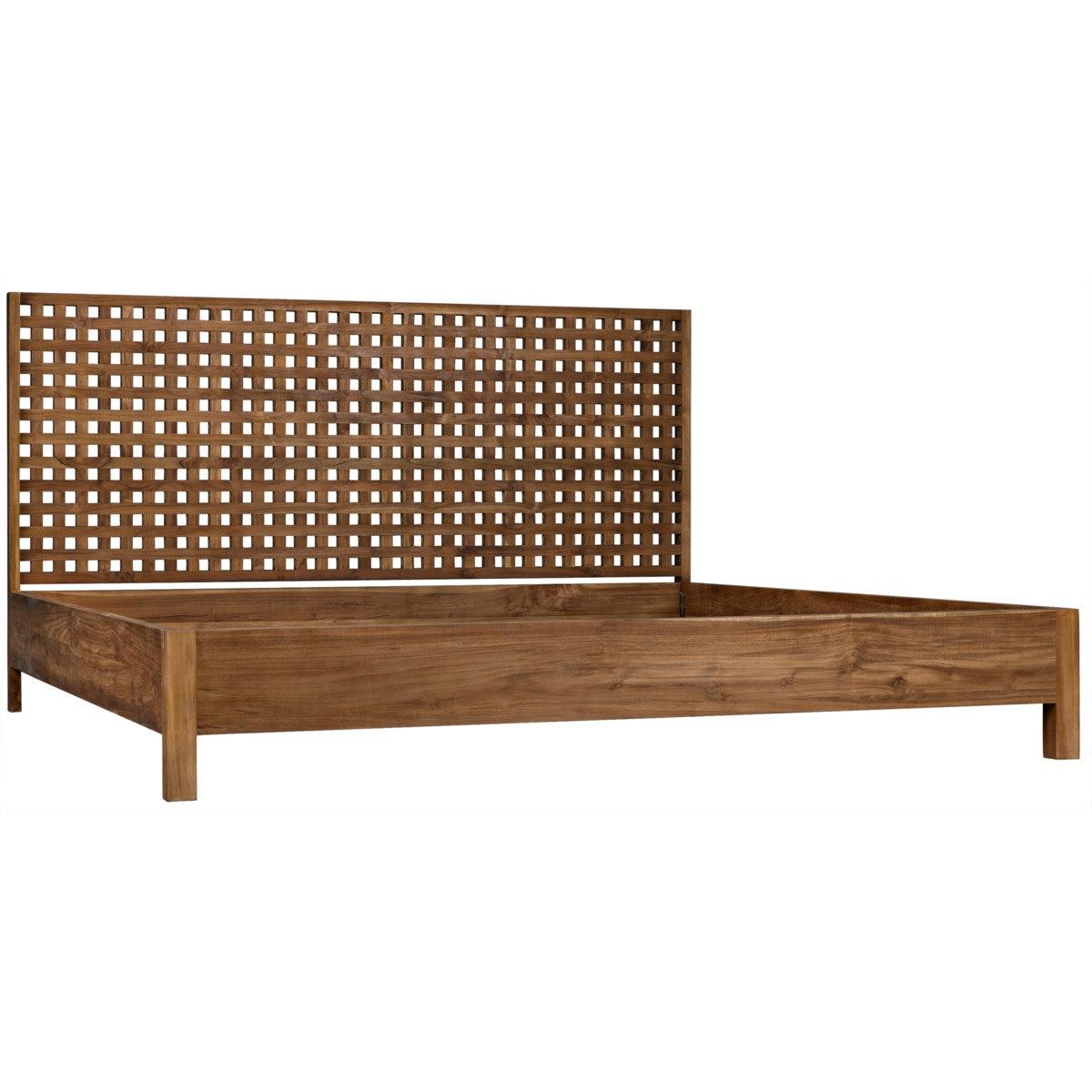 Noir Furniture Quinnton Bed, EK, Teak-Noir Furniture-Blue Hand Home