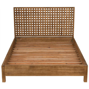 Noir Furniture Quinnton Bed, Queen, Teak-Noir Furniture-Blue Hand Home