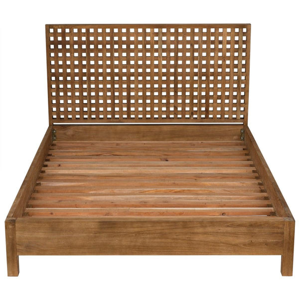 Noir Furniture Quinnton Bed, Queen, Teak-Noir Furniture-Blue Hand Home