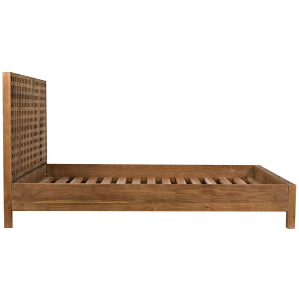 Noir Furniture Quinnton Bed, Queen, Teak-Noir Furniture-Blue Hand Home