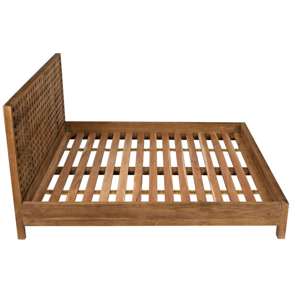 Noir Furniture Quinnton Bed, Queen, Teak-Noir Furniture-Blue Hand Home