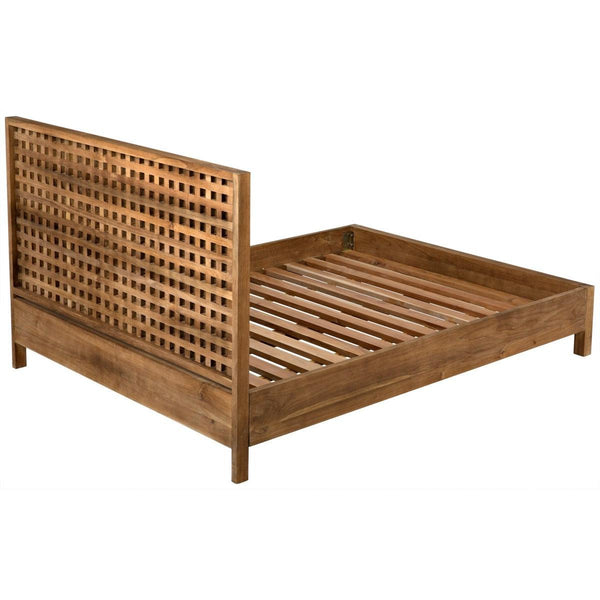 Noir Furniture Quinnton Bed, Queen, Teak-Noir Furniture-Blue Hand Home