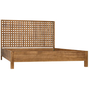 Noir Furniture Quinnton Bed, Queen, Teak-Noir Furniture-Blue Hand Home
