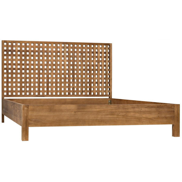 Noir Furniture Quinnton Bed, Queen, Teak-Noir Furniture-Blue Hand Home