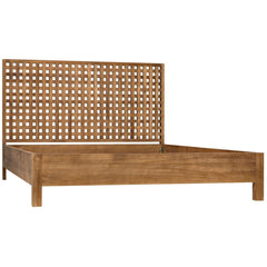 Noir Furniture Quinnton Bed, Queen, Teak-Noir Furniture-Blue Hand Home
